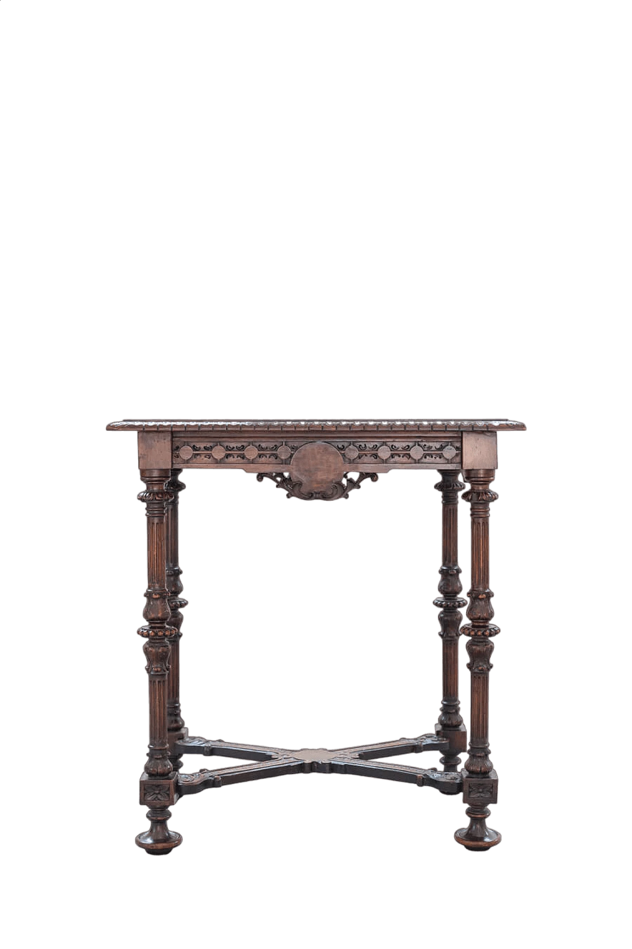 Louis XIV style solid cherry wood writing desk, late 19th century 17