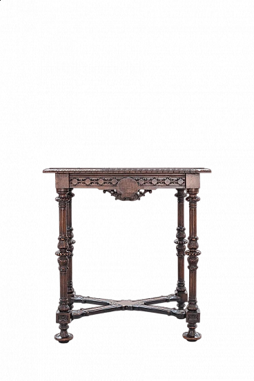 Louis XIV style solid cherry wood writing desk, late 19th century