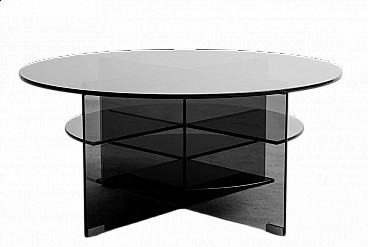 Parsol smoked glass coffee table by Guerra Masiero, 1970s