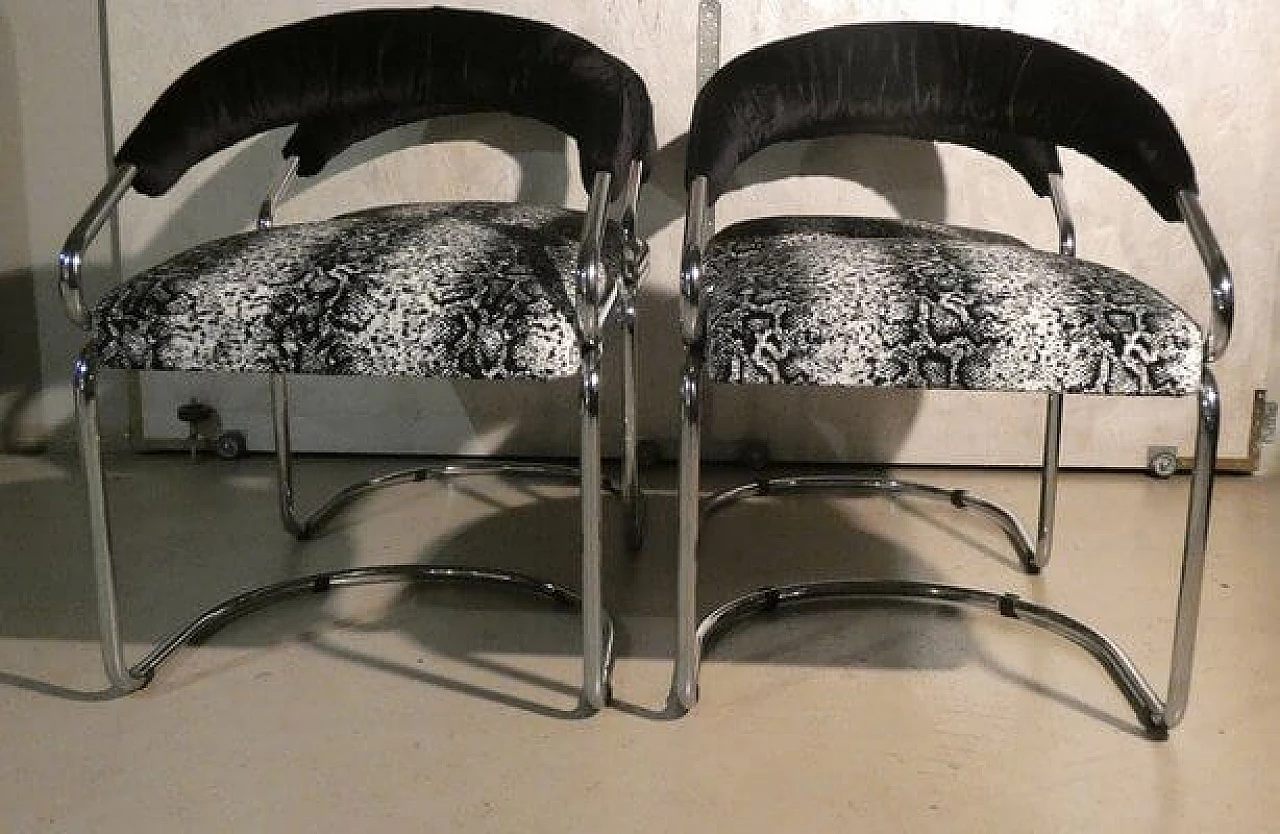 4 Steel chairs by Giotto Stoppino for Kartell, 1970s 3