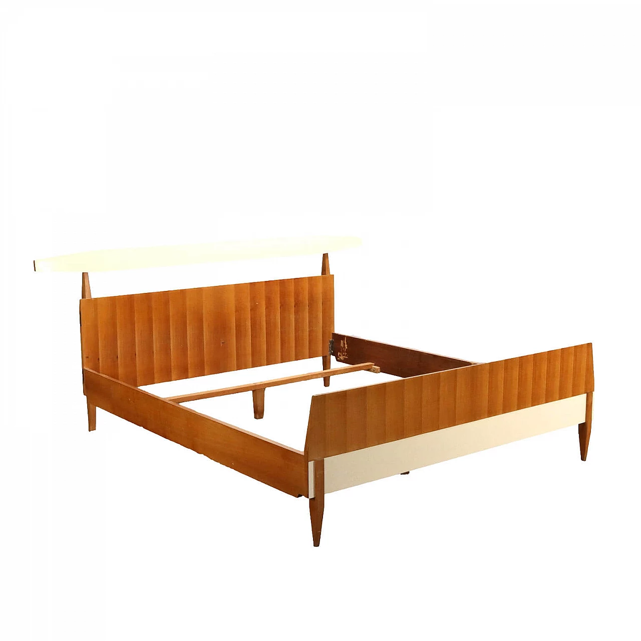 Mahogany and formica veneer double bed, 1960s 1