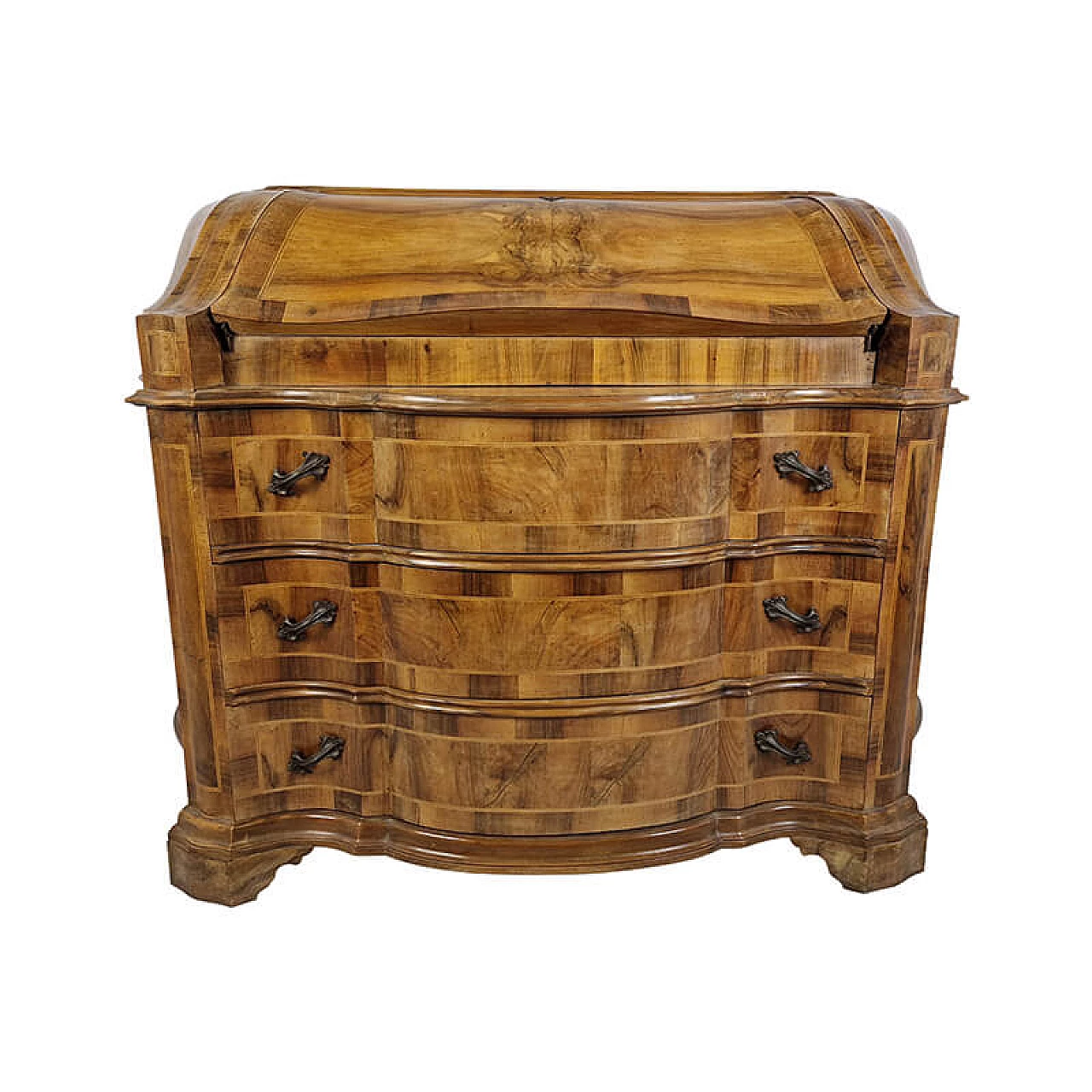 Veronese walnut-root flap desk, late 19th century 1