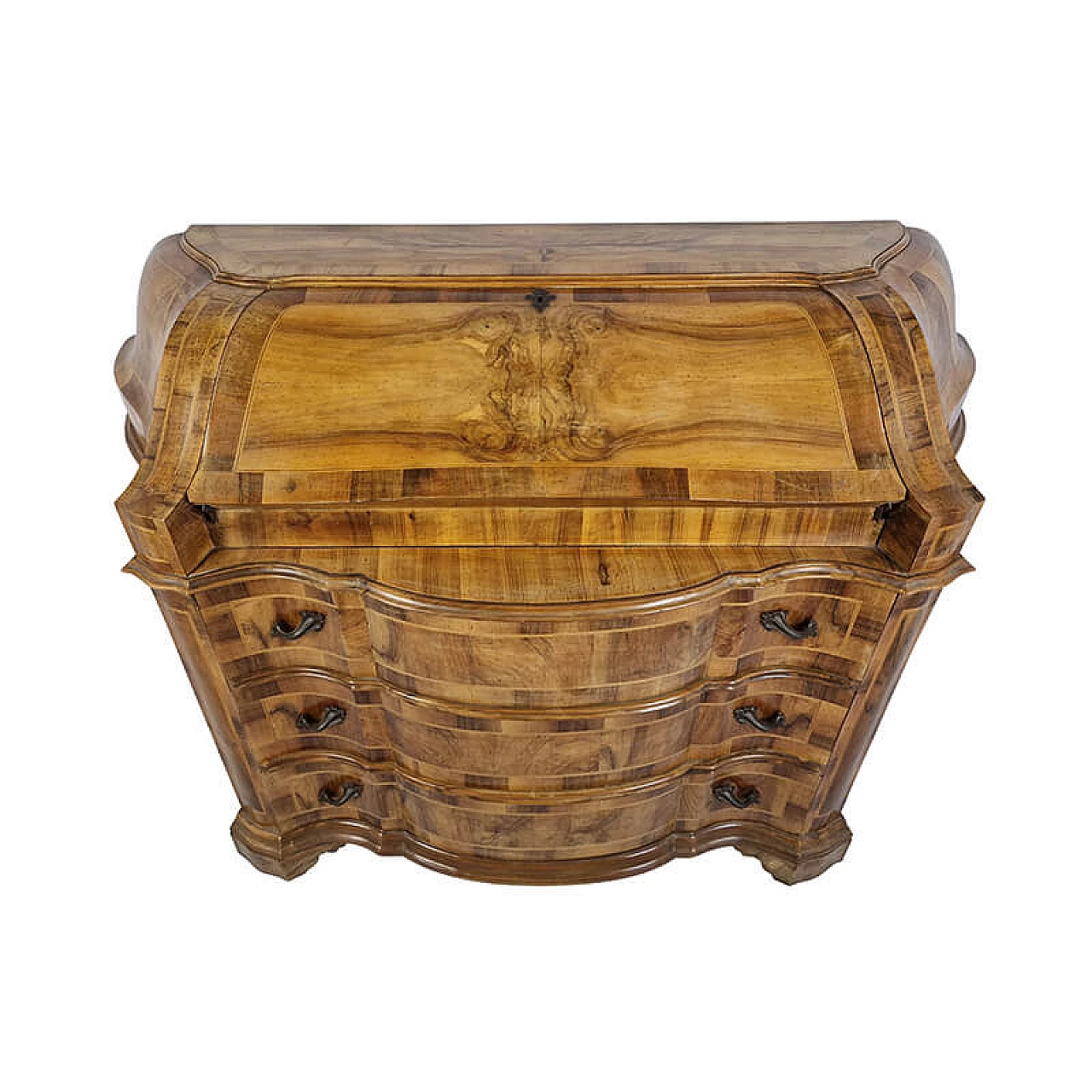 Veronese walnut-root flap desk, late 19th century 2