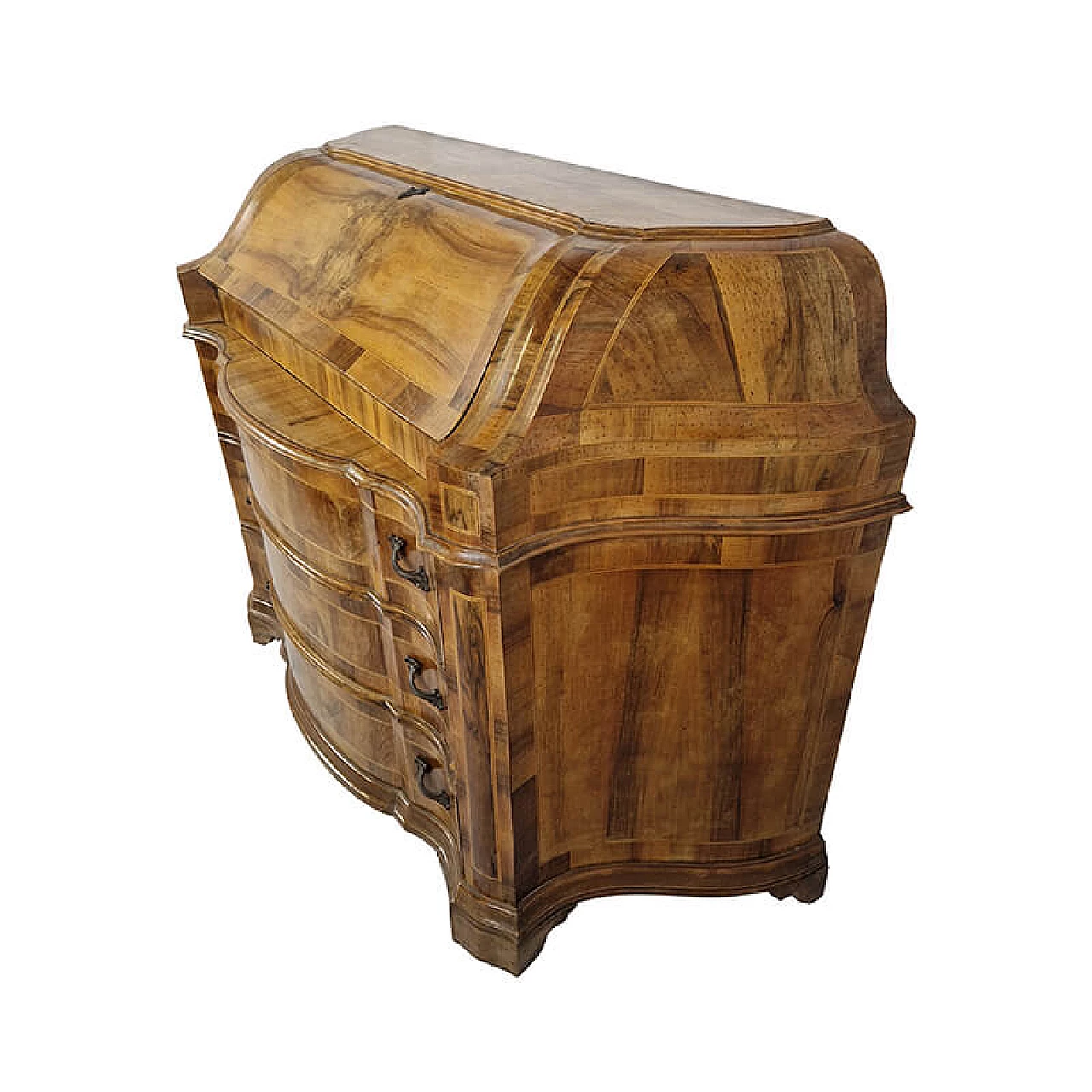 Veronese walnut-root flap desk, late 19th century 3