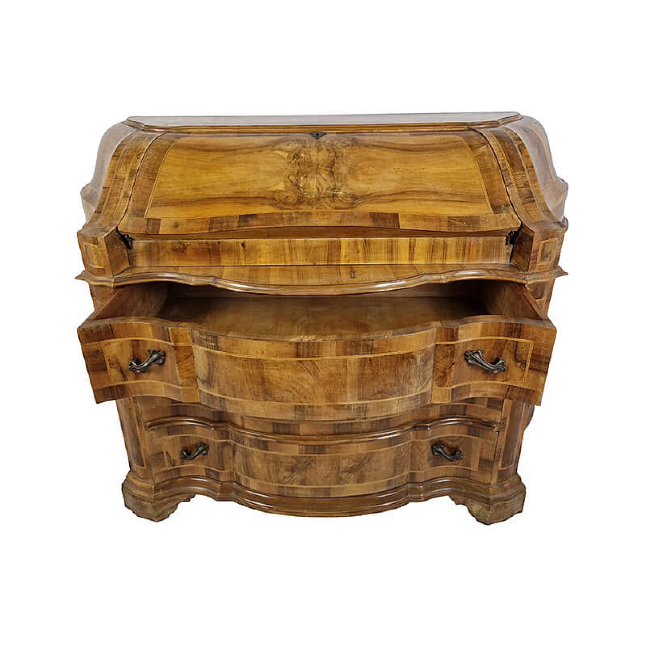 Veronese walnut-root flap desk, late 19th century 4