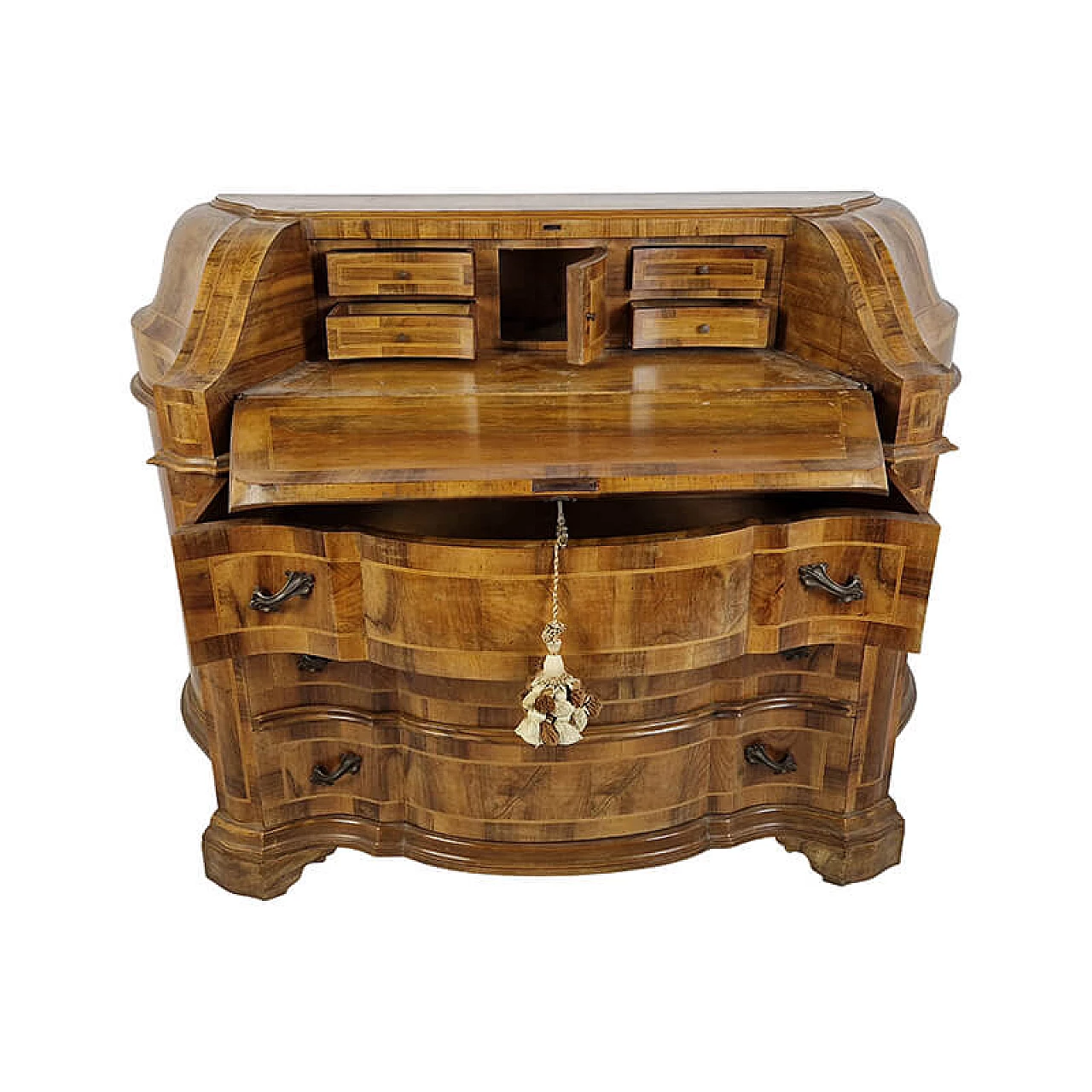 Veronese walnut-root flap desk, late 19th century 6