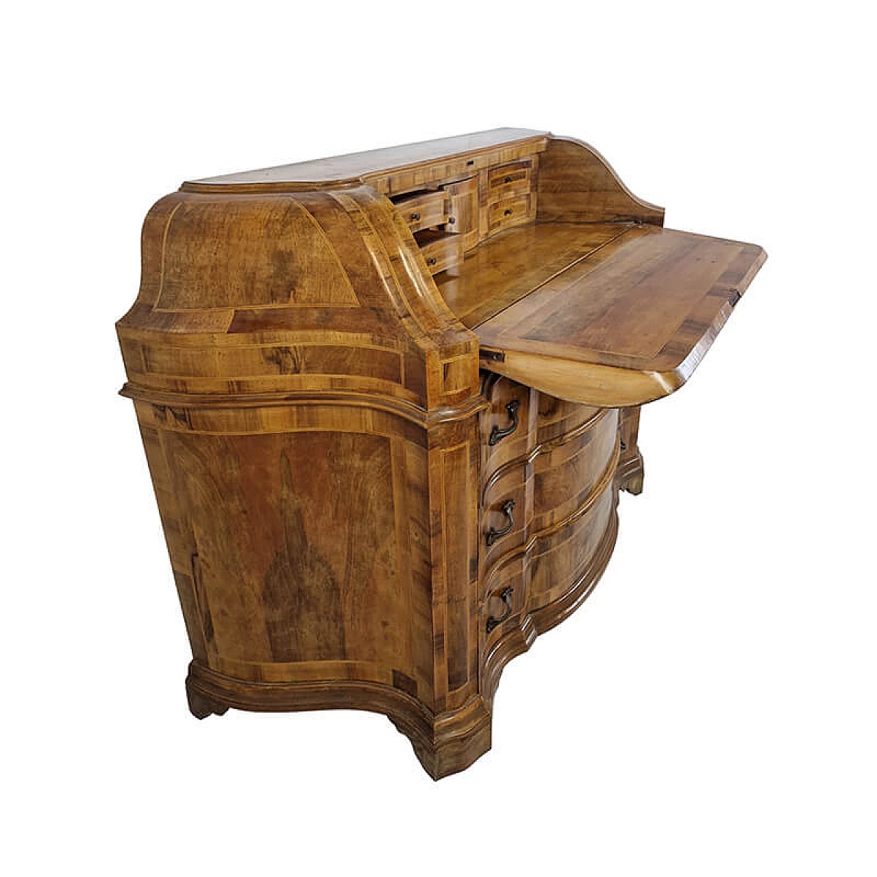 Veronese walnut-root flap desk, late 19th century 9