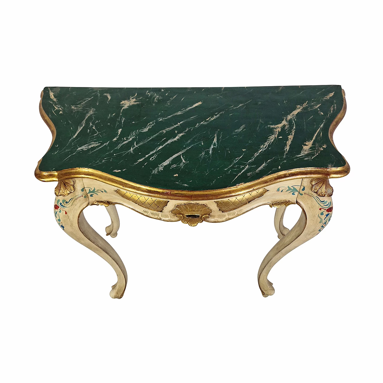 Venetian lacquered and gilded wood console, early 20th century 2