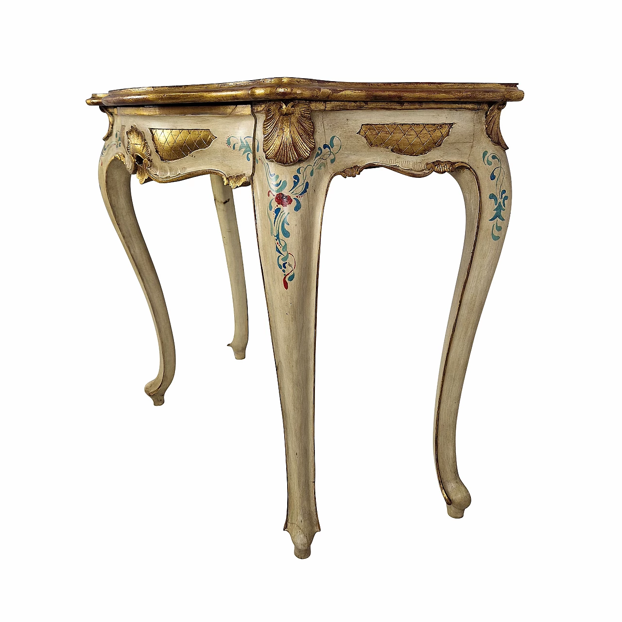 Venetian lacquered and gilded wood console, early 20th century 3
