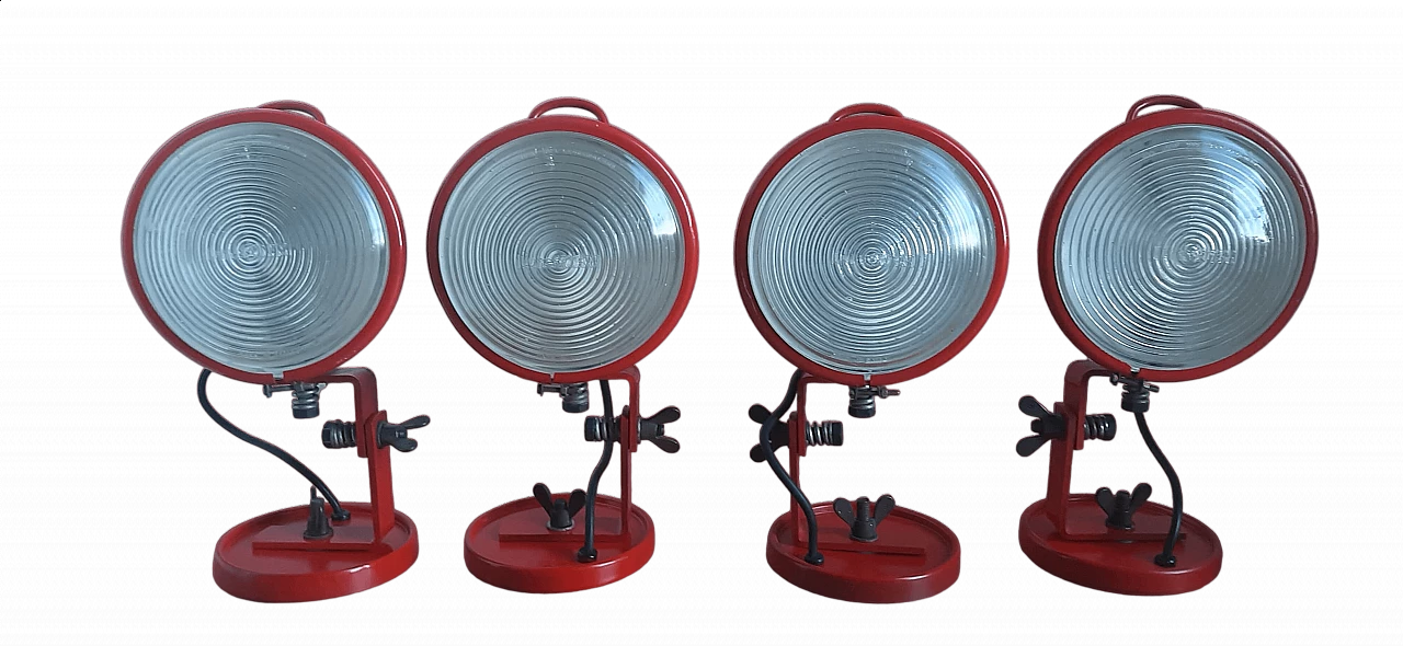 4 Jeep wall lights by Leonardi and Stagi for Lumenform, 1970s 9