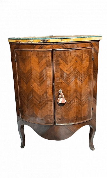 Angoliera Luigi XIV in ebano e marmo Giallo Siena, '700