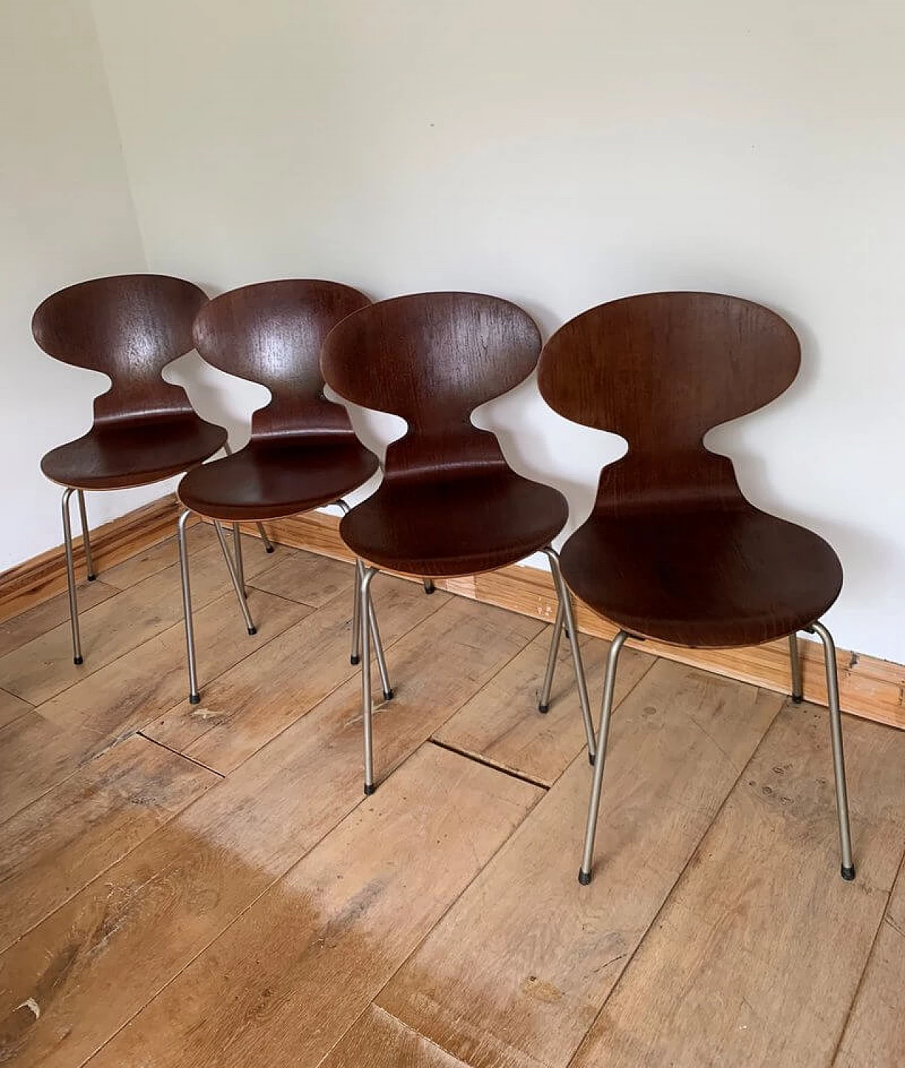 4 Sedie ANT 3101 di Arne Jacobsen per Fritz Hansen, 1971 1