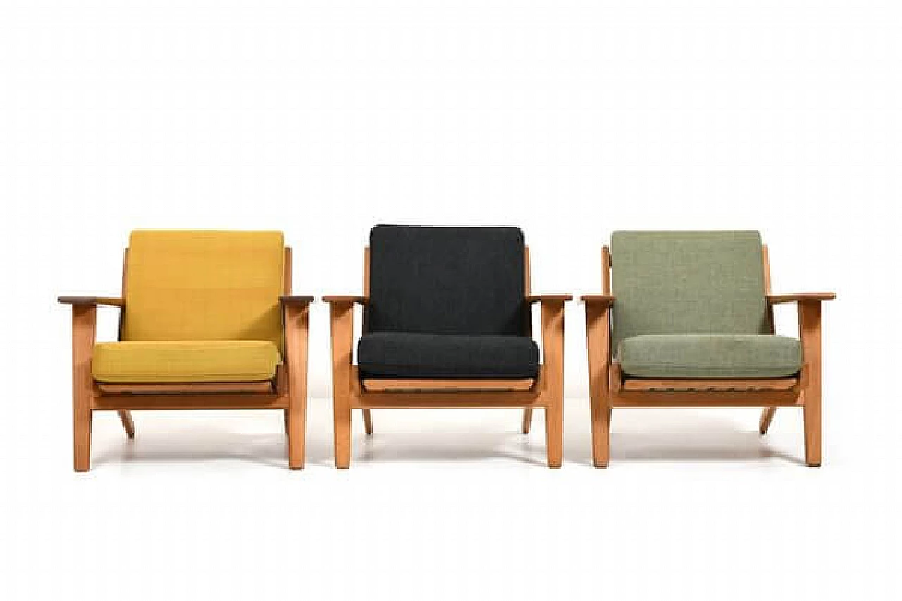 3 Poltrone GE-290 di Hans J. Wegner per Getama, anni '50 1