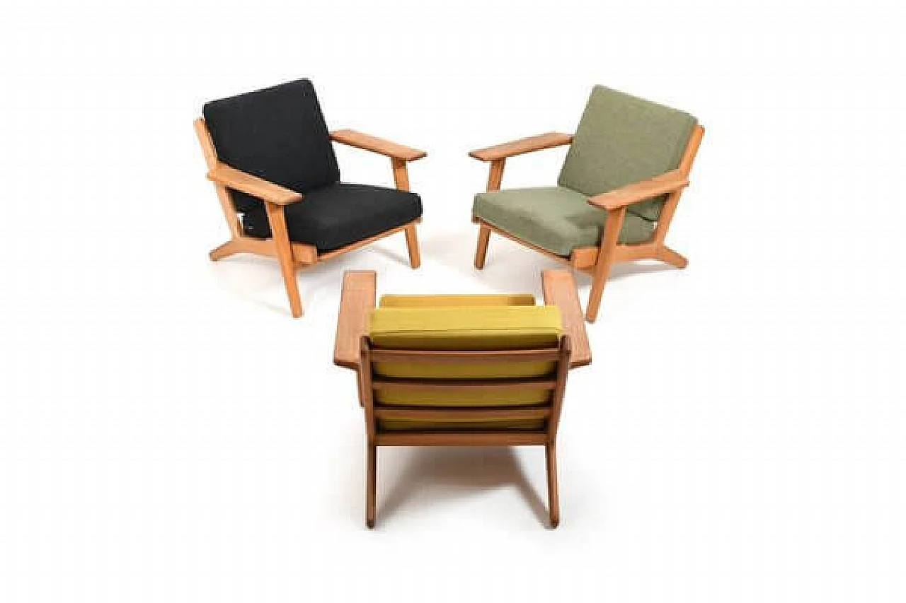 3 GE-290 armchairs by Hans J. Wegner for Getama, 1950s 4