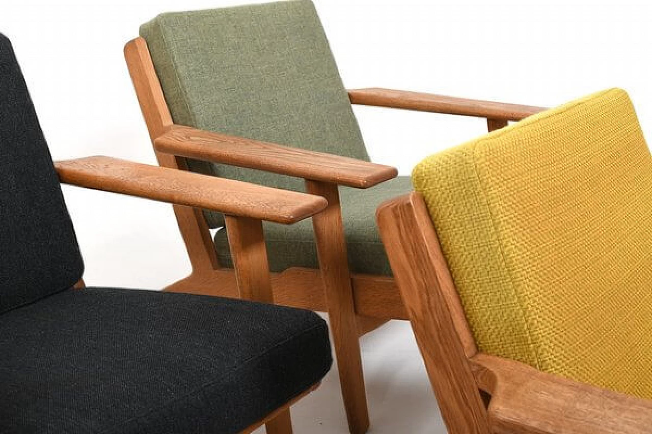 3 GE-290 armchairs by Hans J. Wegner for Getama, 1950s 5