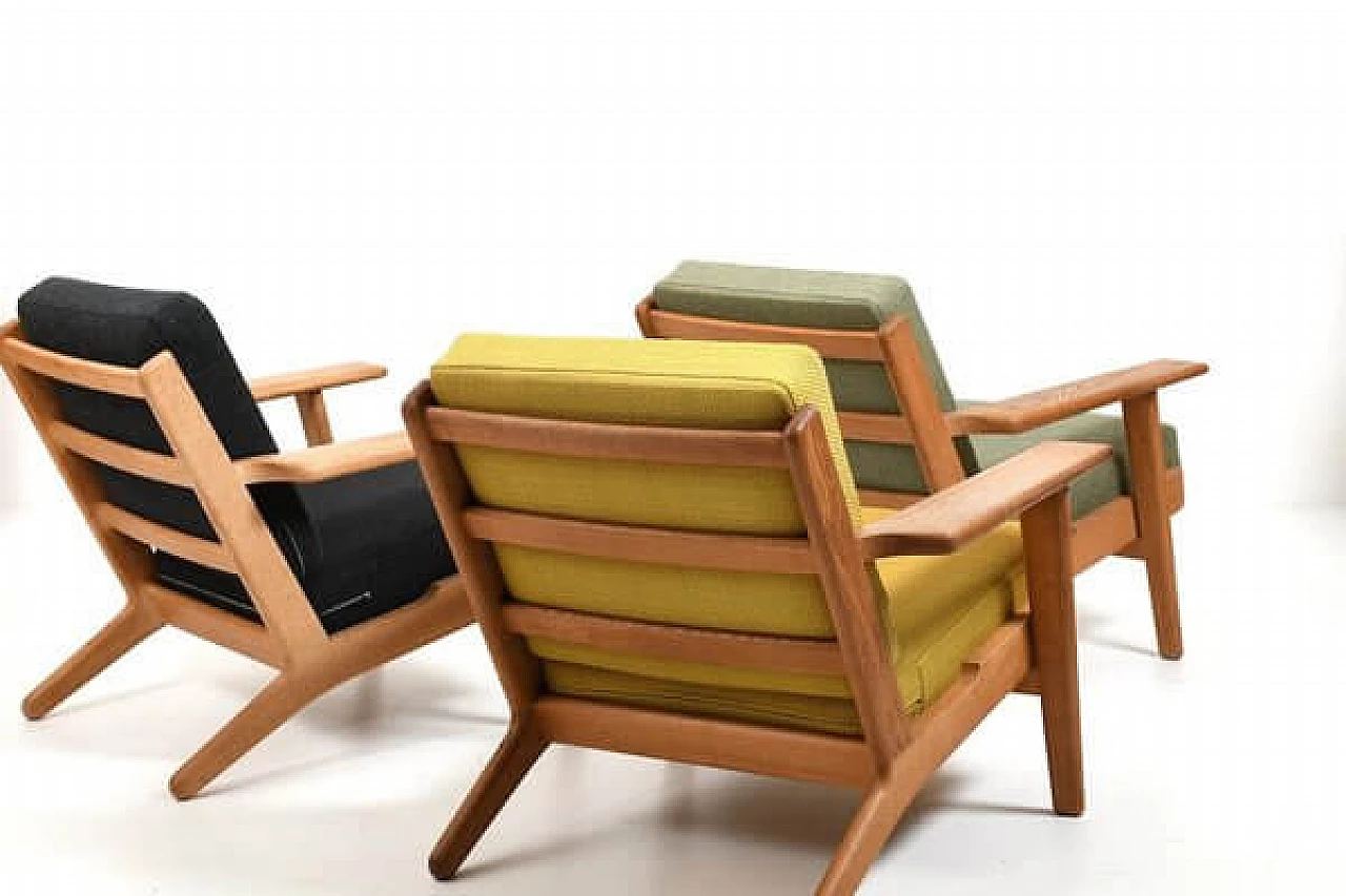 3 GE-290 armchairs by Hans J. Wegner for Getama, 1950s 6