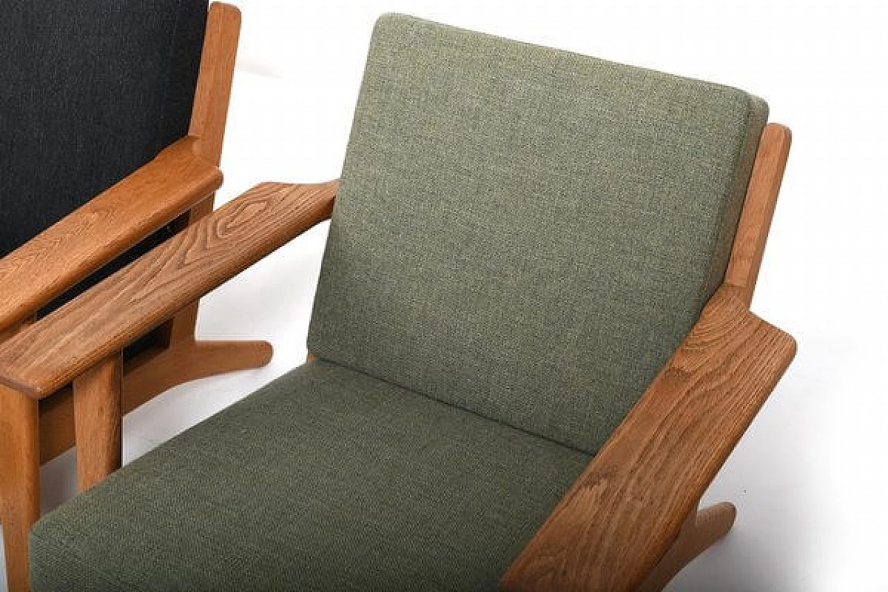 3 GE-290 armchairs by Hans J. Wegner for Getama, 1950s 13