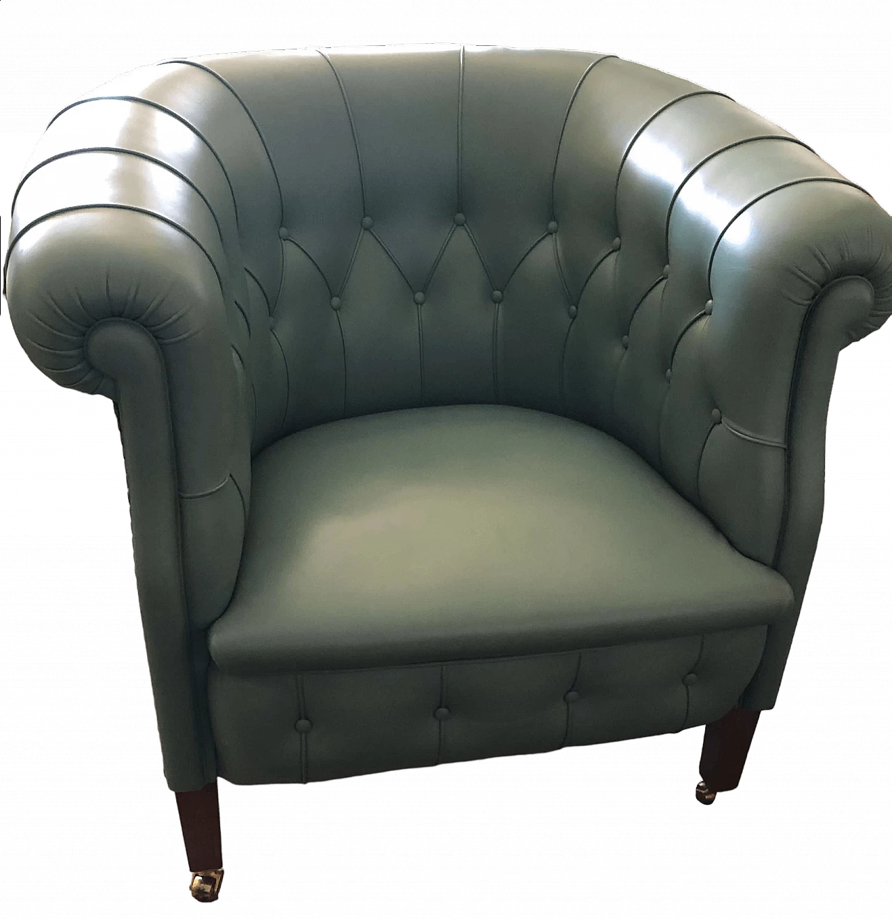 Poltrona Fumoir in faggio e pelle di Poltrona Frau, anni '90 6