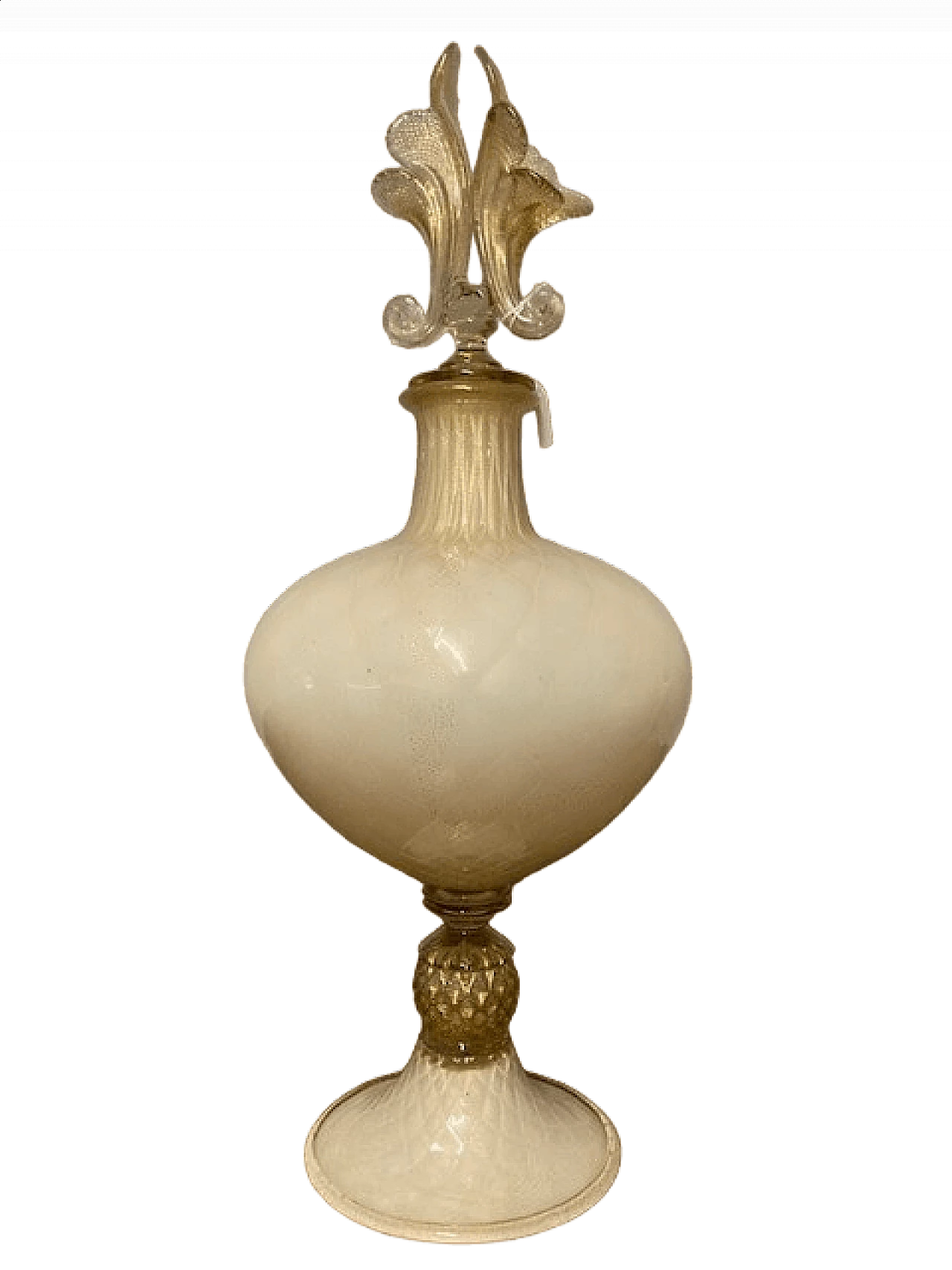 Milky Murano glass and gold amphora, 1940s 12