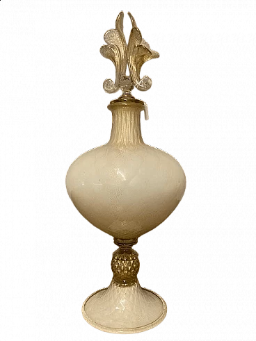 Milky Murano glass and gold amphora, 1940s
