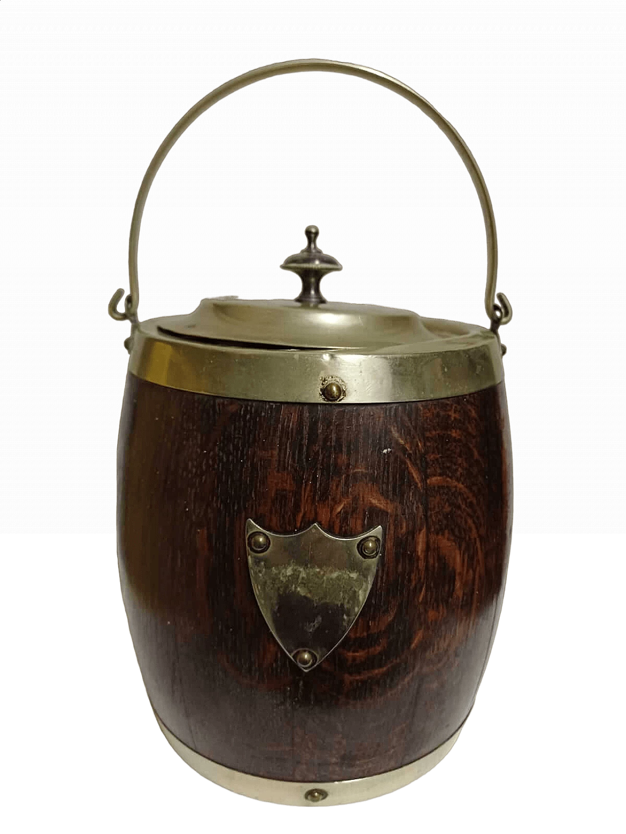 English wood and metal ice bucket, 1930s 9