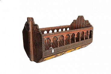 Culla fiorentina in legno intagliato e tessuto, '600