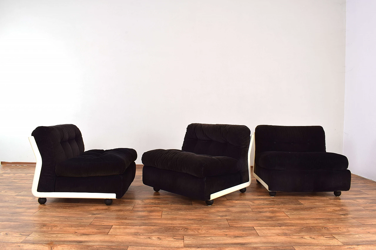 3 Amanta armchairs by Mario Bellini for C&B Italia, 1960s 2