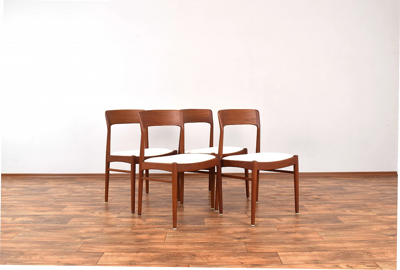 4 Danish teak chairs 26 by Henning Kjærnulf for Korup Stolefabrik, 1960s 1