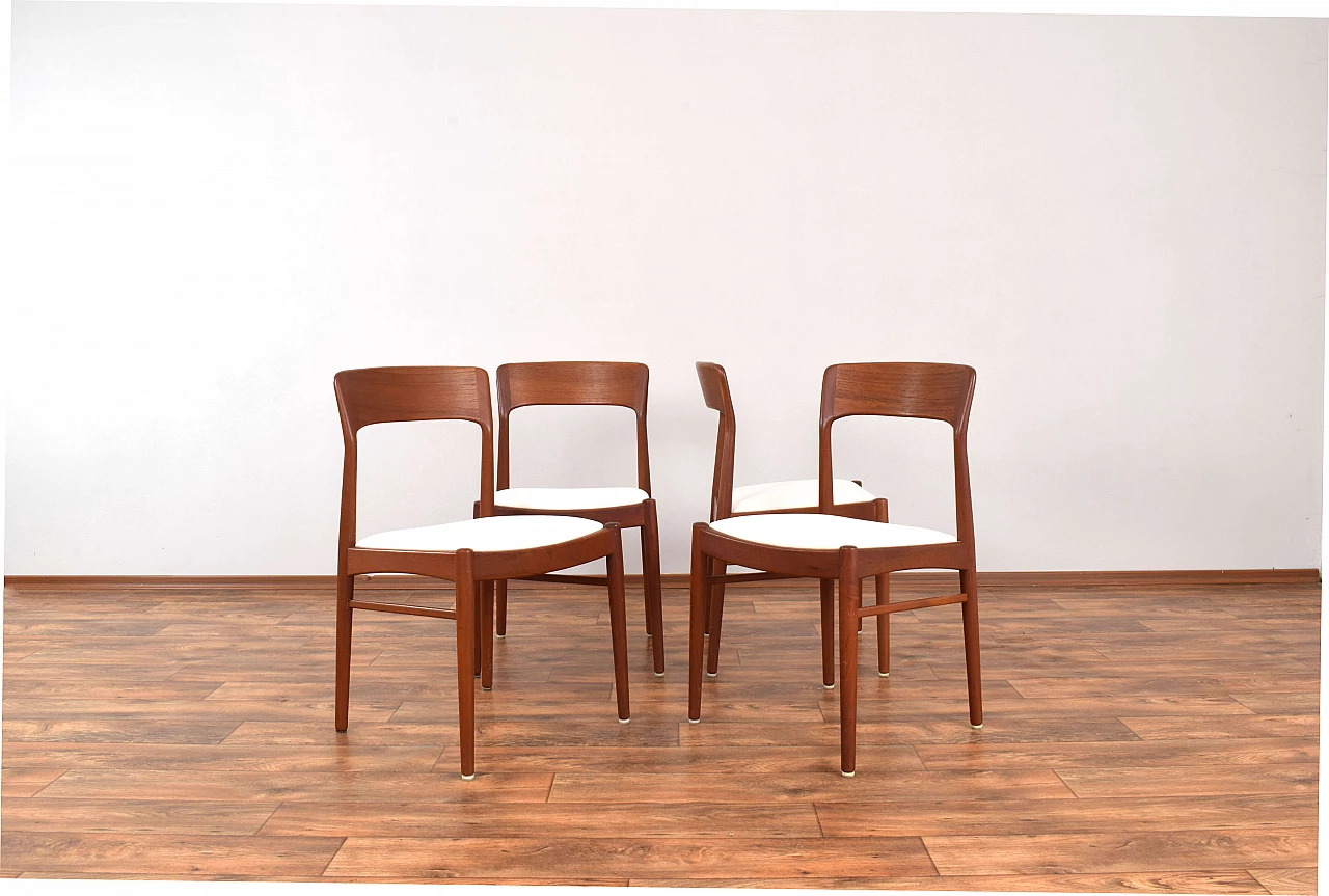 4 Danish teak chairs 26 by Henning Kjærnulf for Korup Stolefabrik, 1960s 2