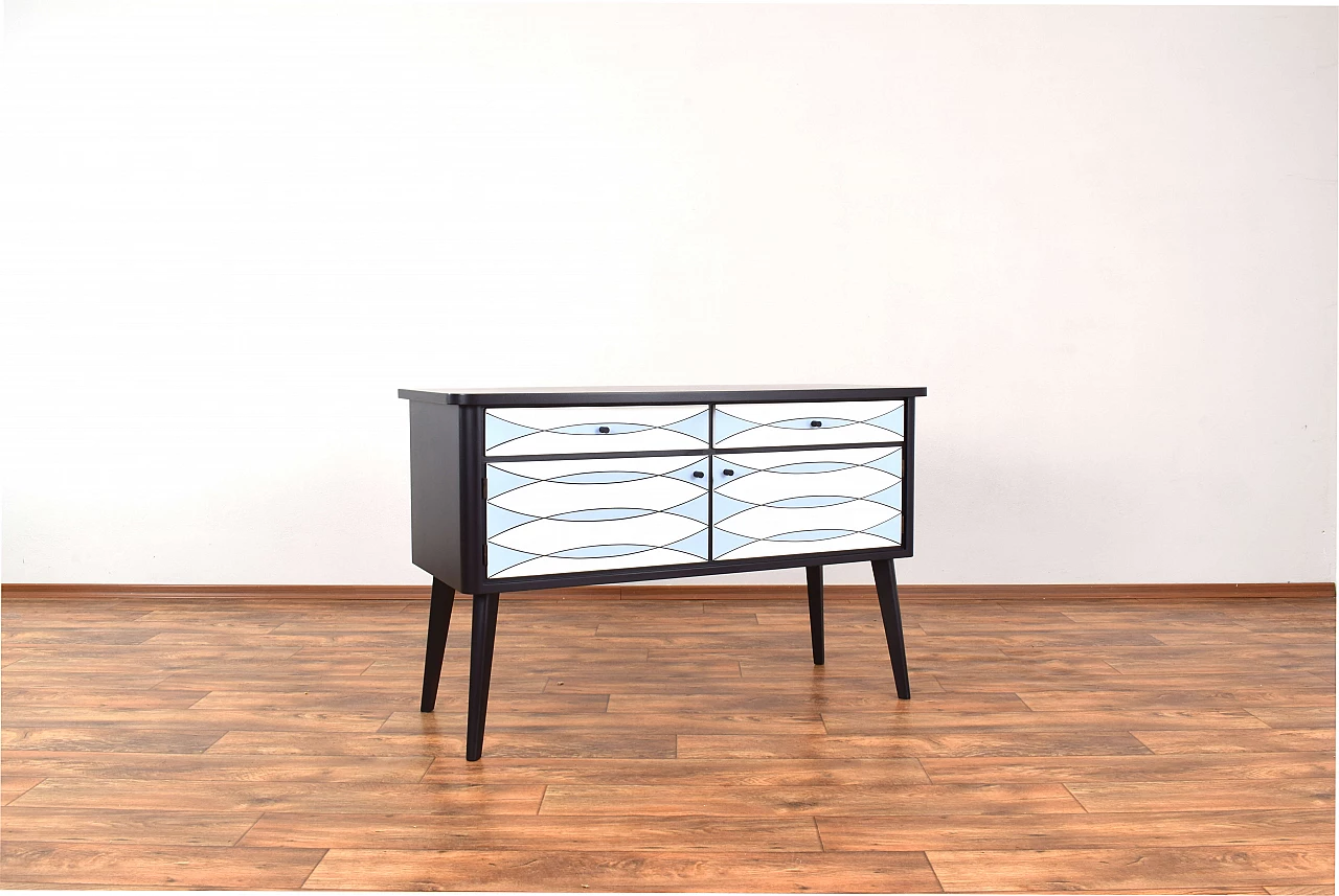 German hand-painted sideboard with Op-Art motif, 1960s 3