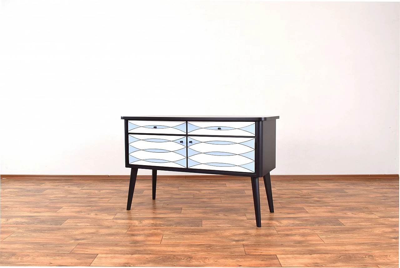 Credenza tedesca dipinta a mano con motivo Op-Art, anni '60 4