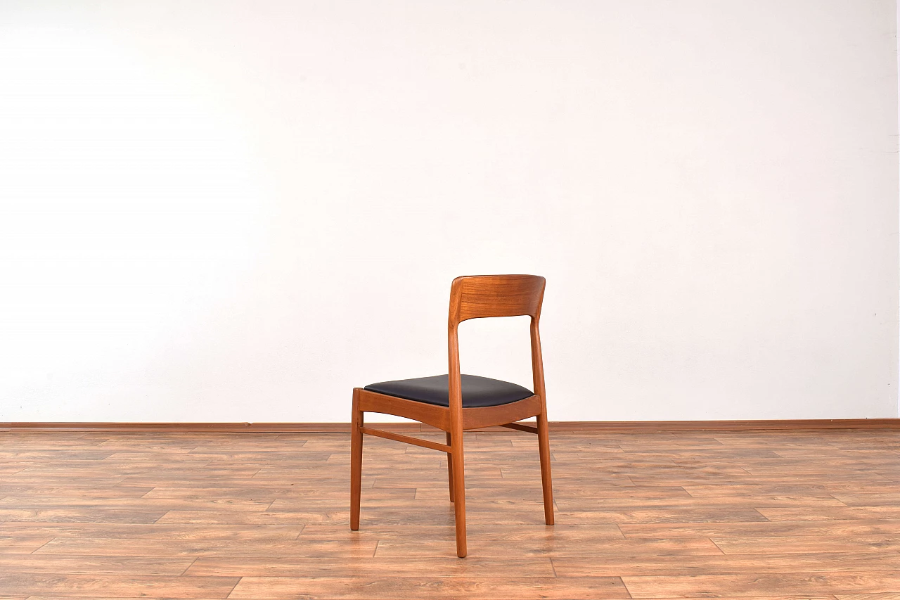 4 Teak and leather dining chairs by Henning Kjærnulf for Korup Stolefabrik, 1960s 8