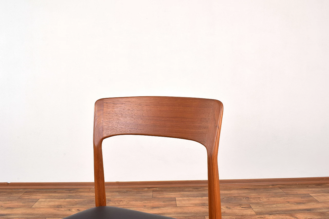 4 Teak and leather dining chairs by Henning Kjærnulf for Korup Stolefabrik, 1960s 10