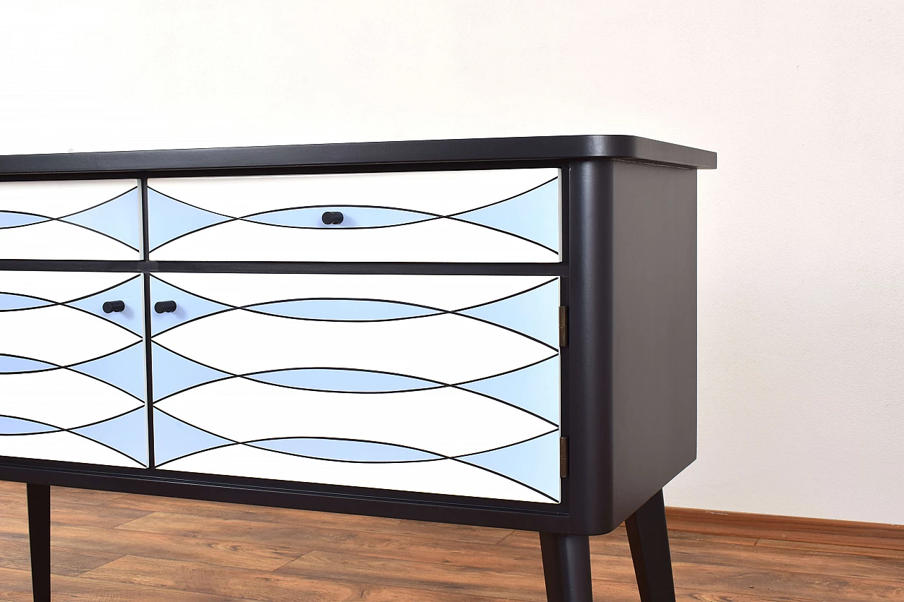 German hand-painted sideboard with Op-Art motif, 1960s 10