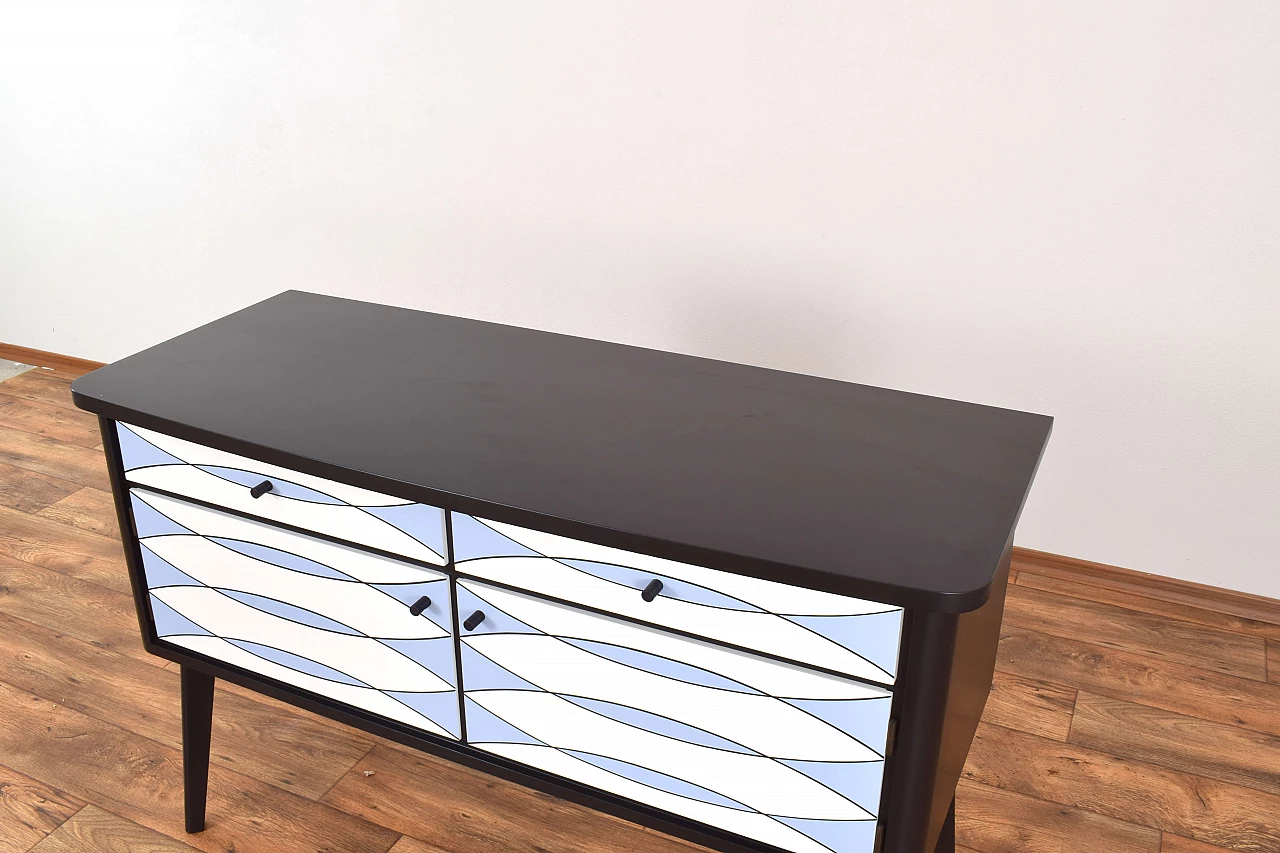 German hand-painted sideboard with Op-Art motif, 1960s 12