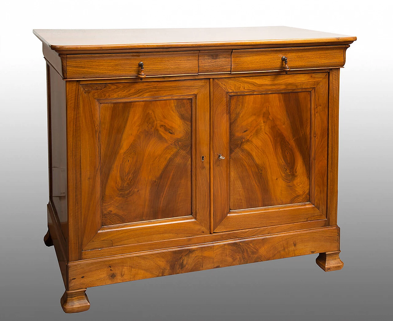 Solid walnut Louis Philippe two-door sideboard, 19th century 1