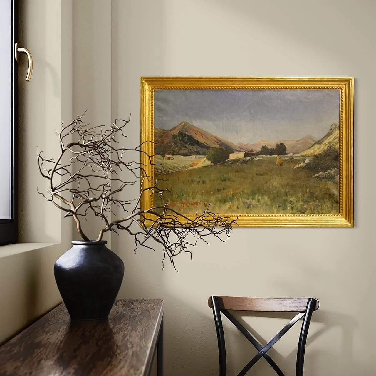 Landscape with hunter and hound, oil painting on canvas, 1899 16