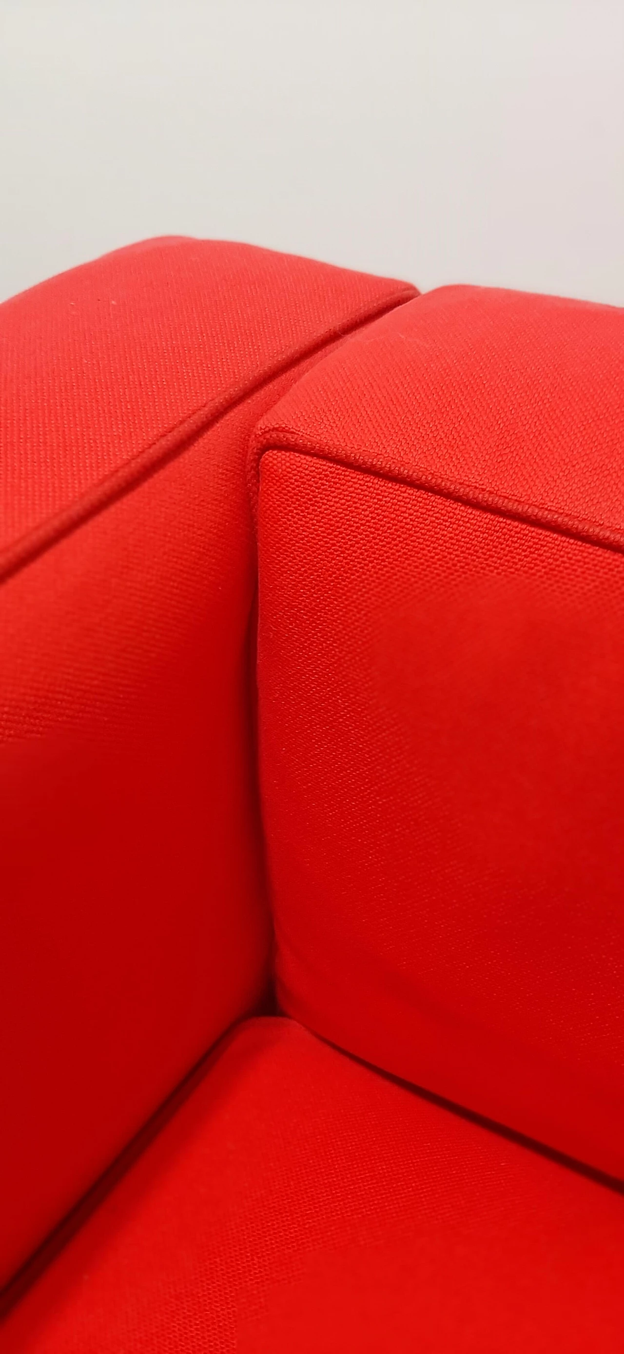 LC 2 armchair in red cotton by Le Corbusier, P. Jeanneret, C. Perriand for Alivar, 1980s 19