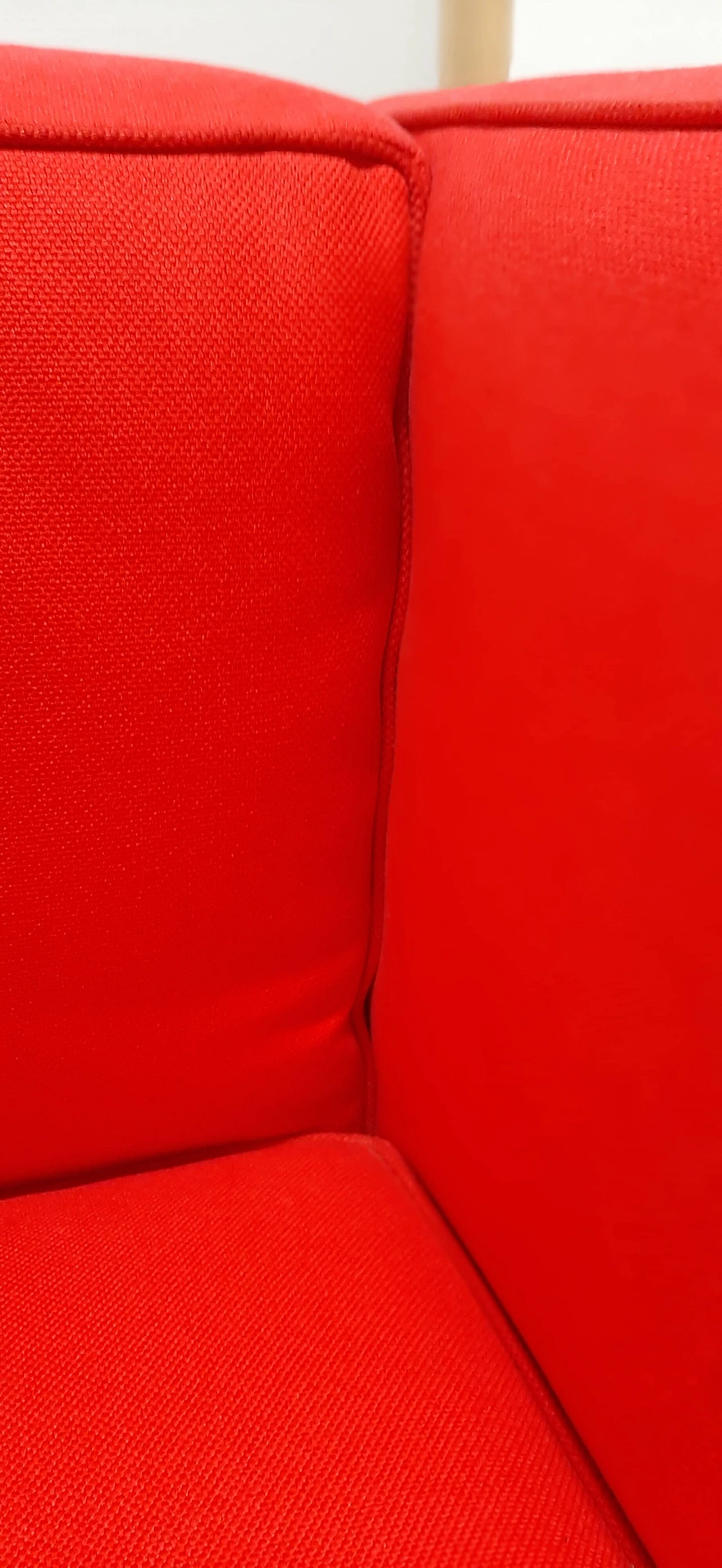 LC 2 armchair in red cotton by Le Corbusier, P. Jeanneret, C. Perriand for Alivar, 1980s 21