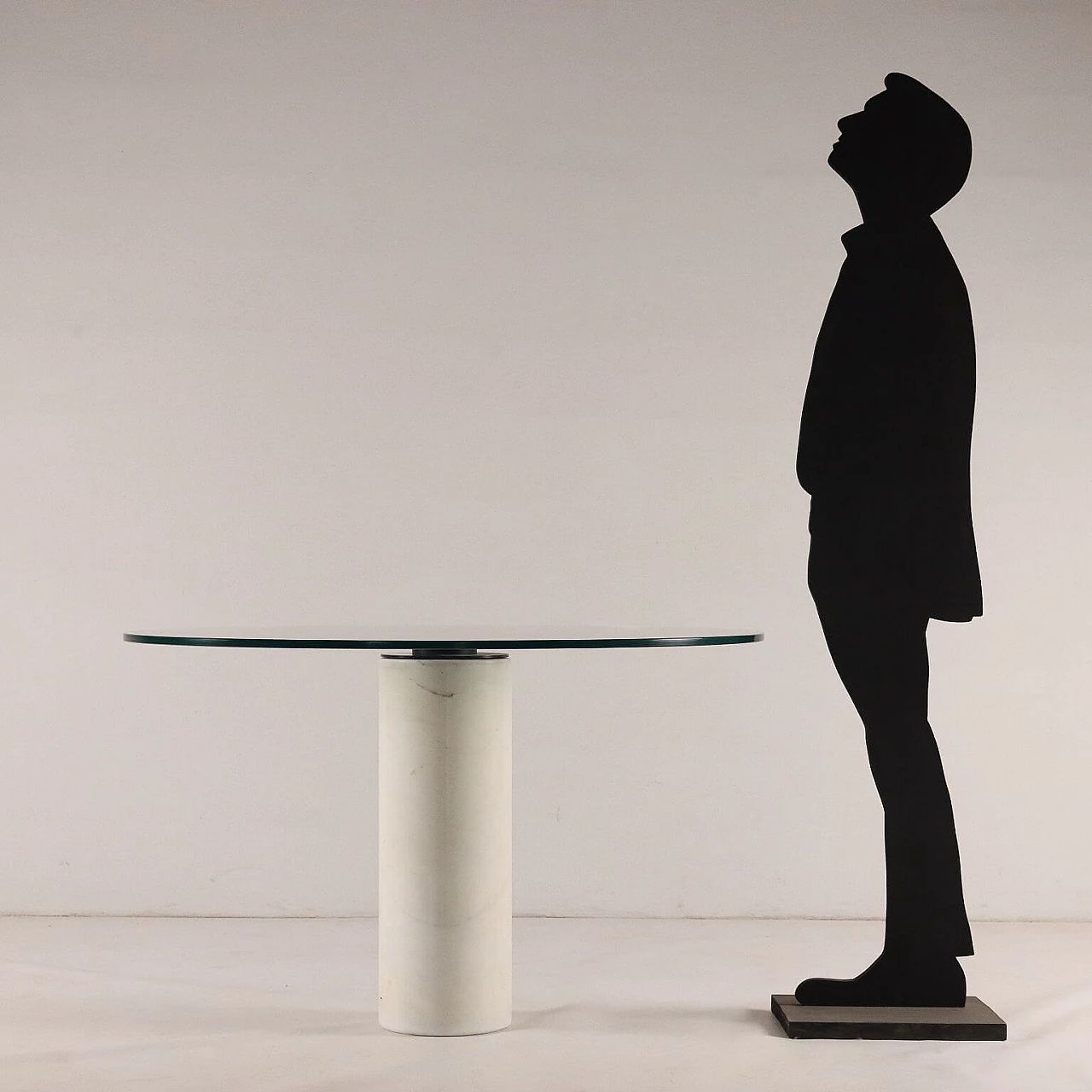 M4 table in white marble and crystal by Angelo Mangiarotti for Skipper, 1980s 2