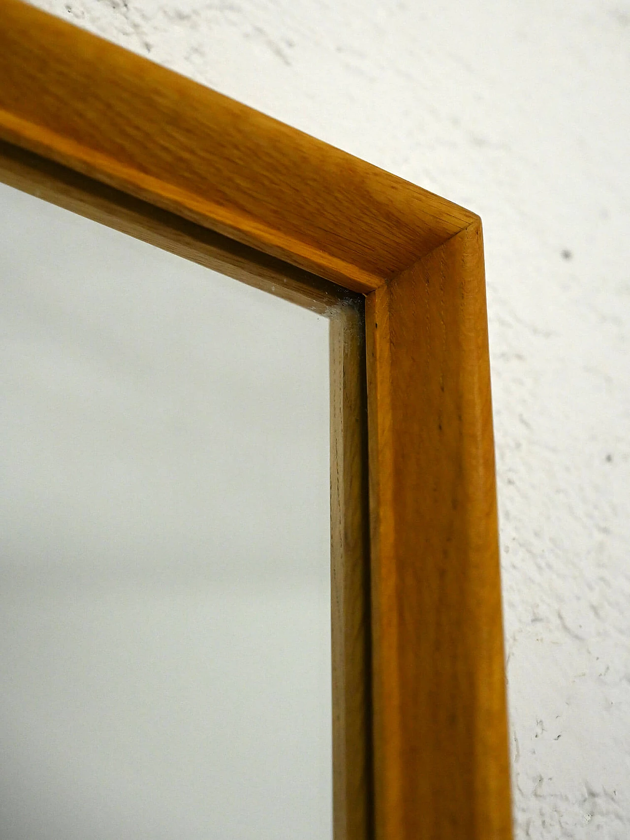 Specchio scandinavo rettangolare con cornice sottile in teak, anni '60 2