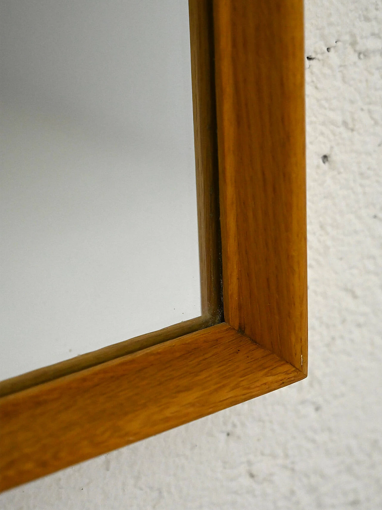 Specchio scandinavo rettangolare con cornice sottile in teak, anni '60 3