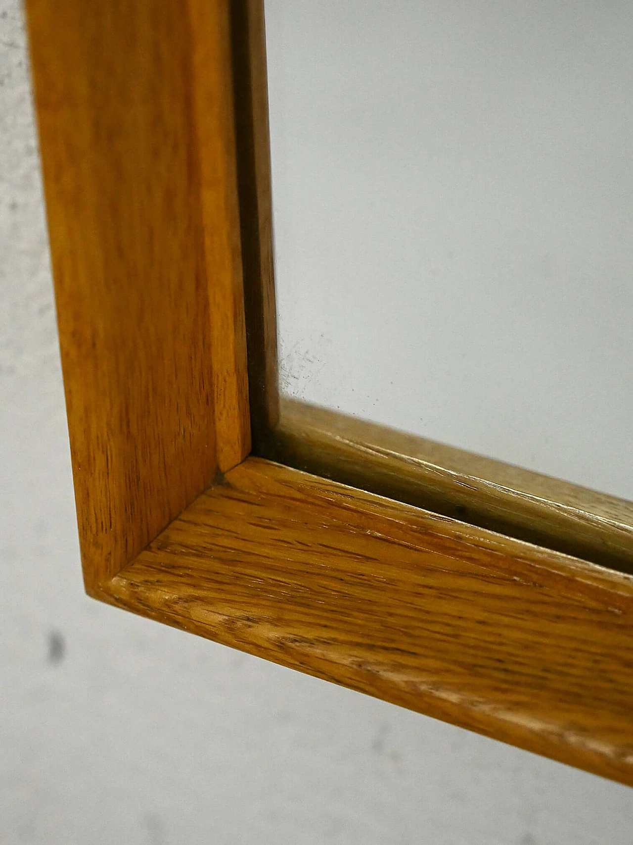 Specchio scandinavo rettangolare con cornice sottile in teak, anni '60 4