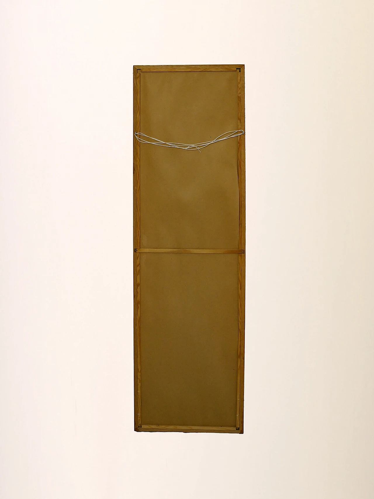 Specchio scandinavo rettangolare con cornice sottile in teak, anni '60 5