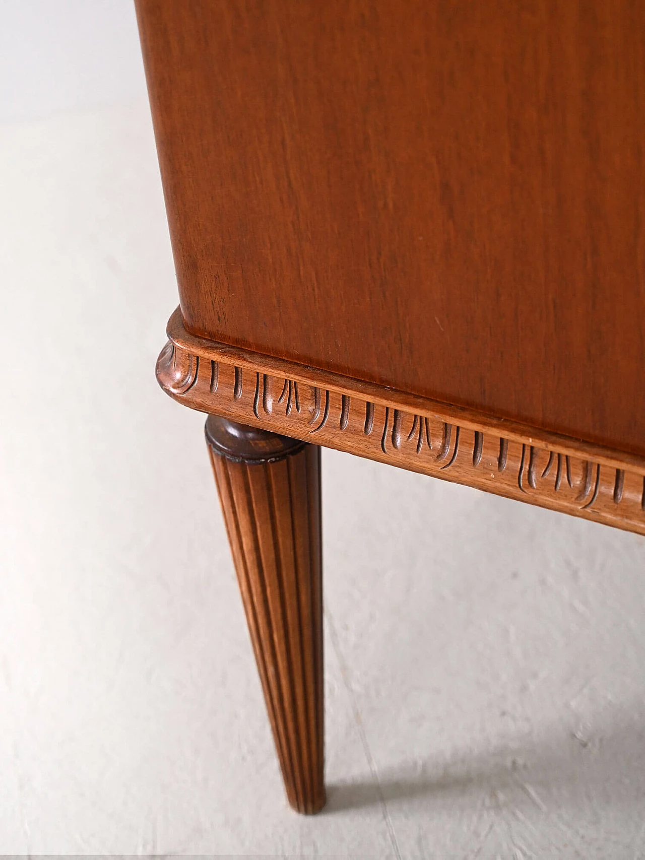 Scandinavian Art Deco cabinet with carved wooden bas-reliefs, 1940s 10