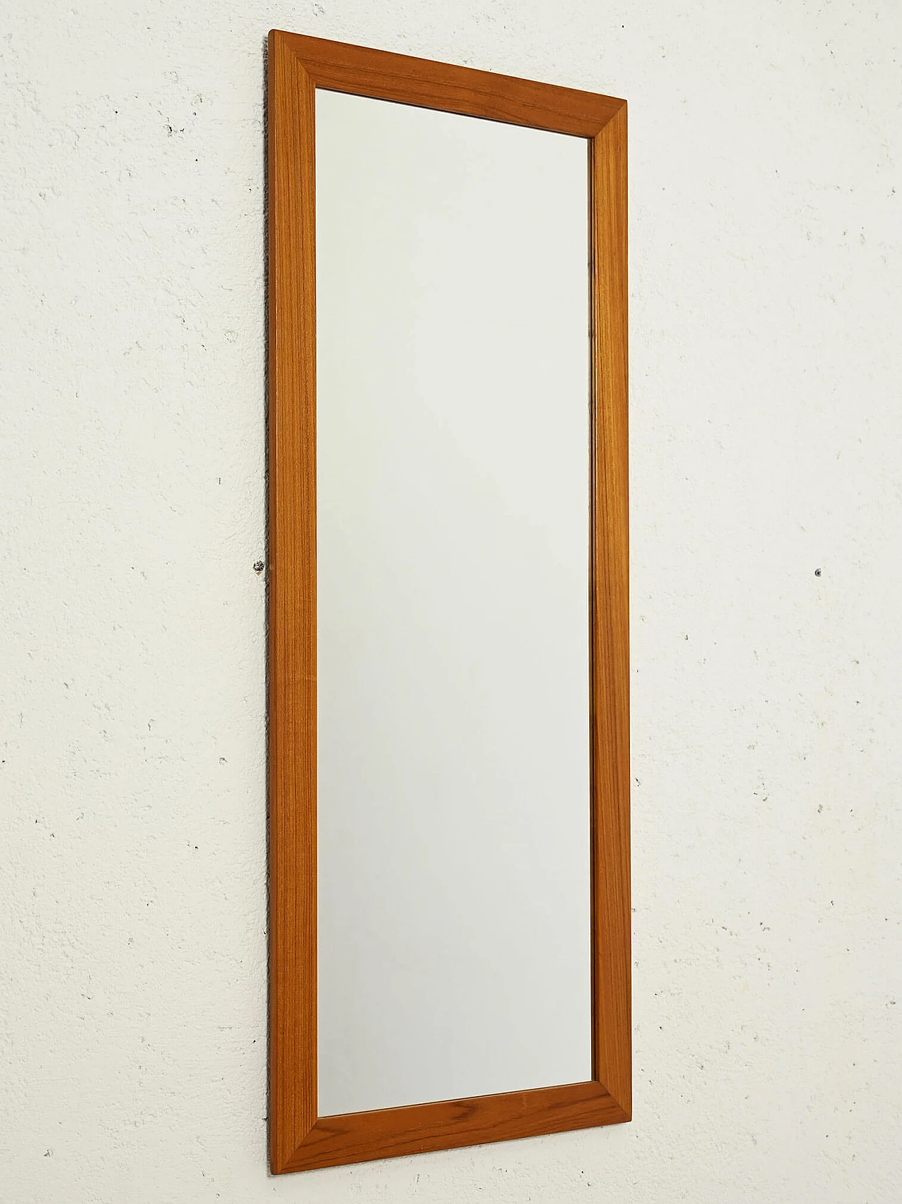 Rectangular mirror with thick teak frame, 1960s 1