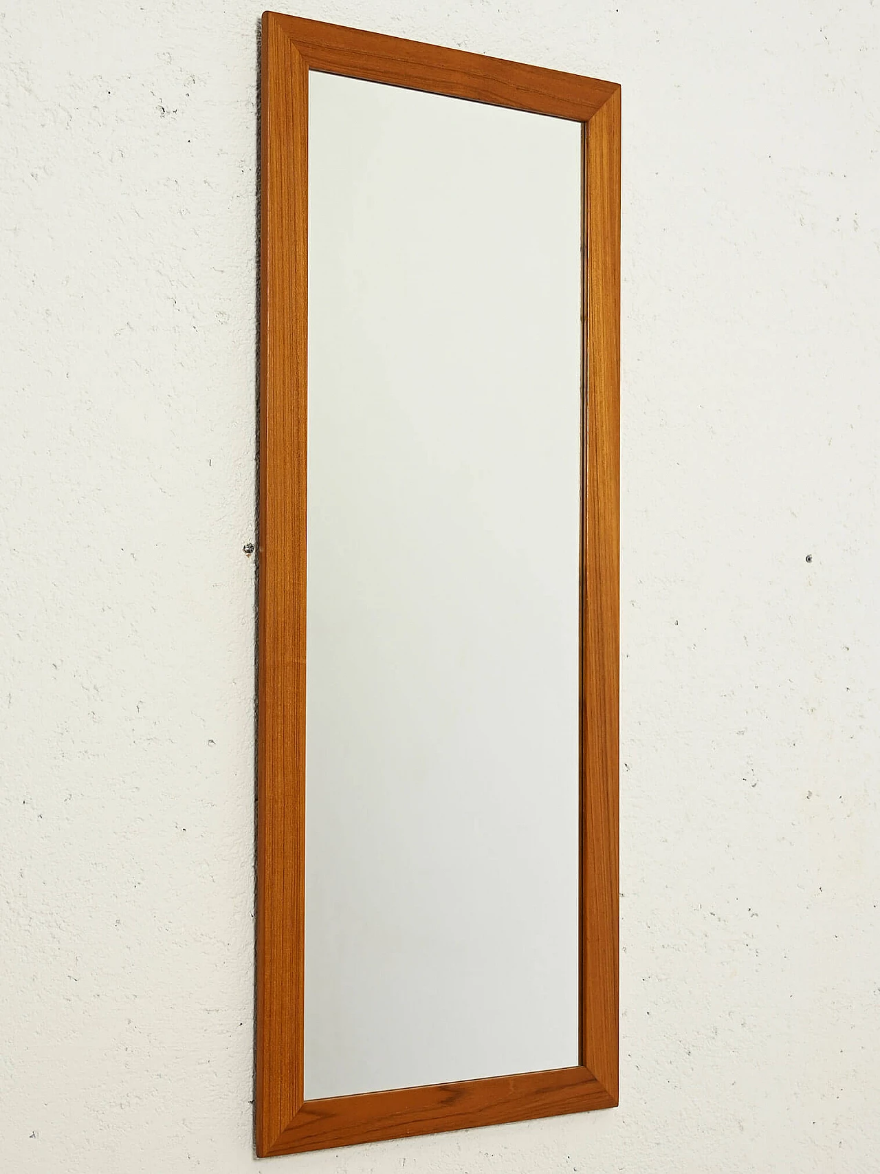 Rectangular mirror with thick teak frame, 1960s 2