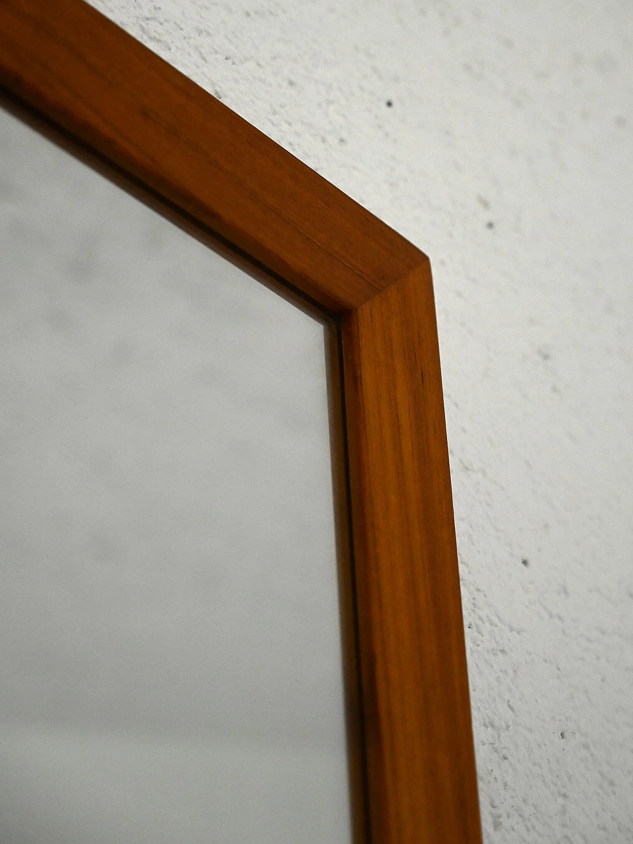 Specchio rettangolare con cornice spessa in teak, anni '60 3
