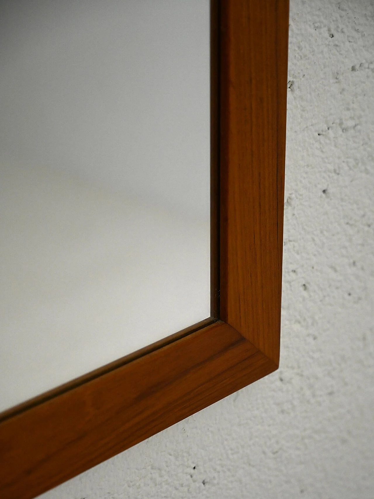 Specchio rettangolare con cornice spessa in teak, anni '60 4