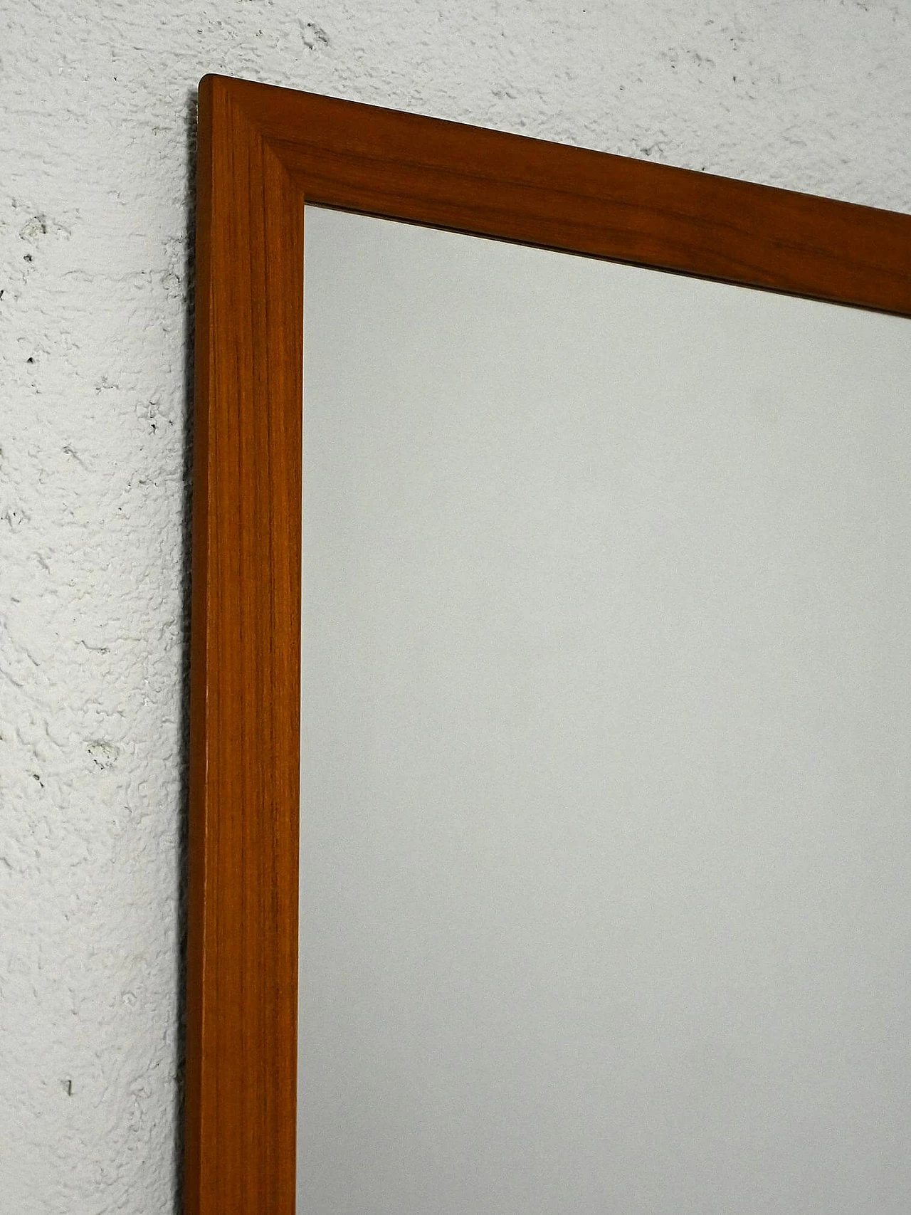 Specchio rettangolare con cornice spessa in teak, anni '60 5